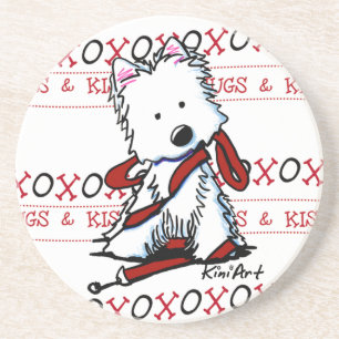 KiniArt HUGS & KISSES Westies Porta copos de Cacho