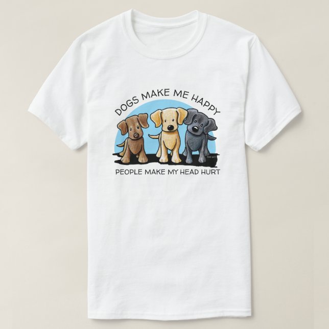 KiniArt Labrador Trio T-Shirt (Frente do Design)