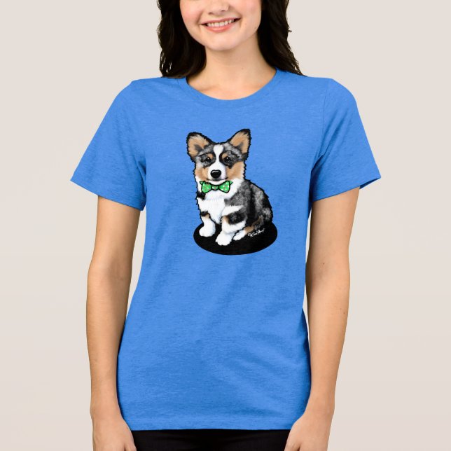 KiniArt Merle Corgi Puppy T-Shirt (Frente)