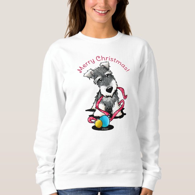KiniArt Mini Schnauzer Suéter de Natal (Frente)