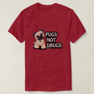 KiniArt Pugs Não Droga Camisa