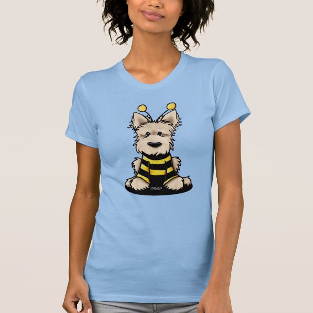 KiniArt Scottie Dog Bee T-Shirt (Frente)
