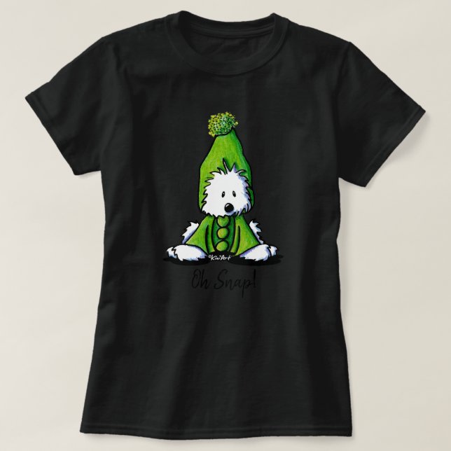 KiniArt Westie Dog Pea T-Shirt (Frente do Design)