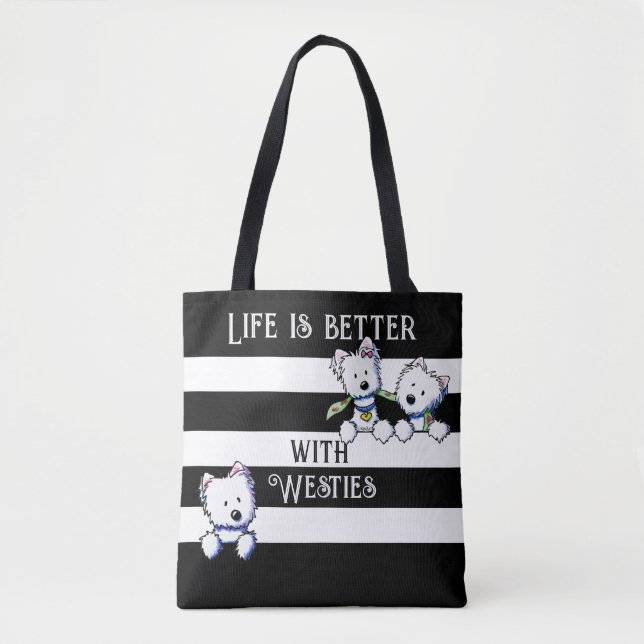 KiniArt Westie Terriers Tote Bag (Frente)