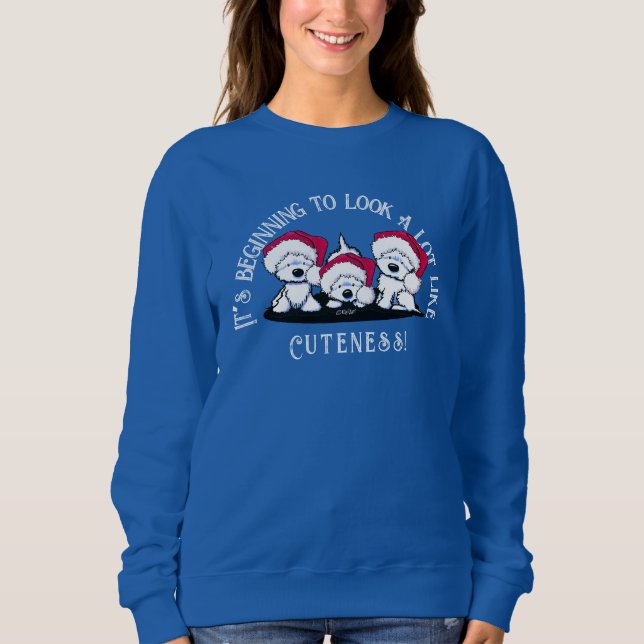 KiniArt Westie Trio Suéter de Natal (Frente)