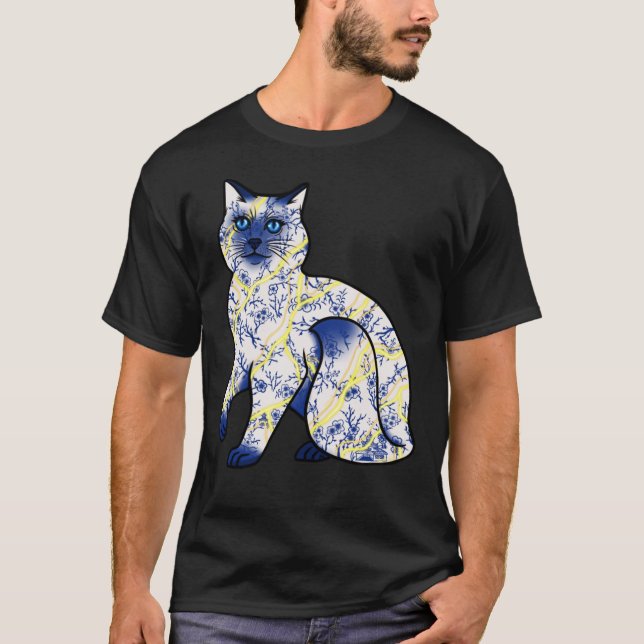 Kintsugi Cat v2 Clássica T-Shirt (Frente)