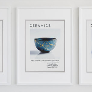 Kintsugi Pottery Poster Series Branco