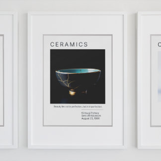 Kintsugi Pottery Poster Series | Branco
