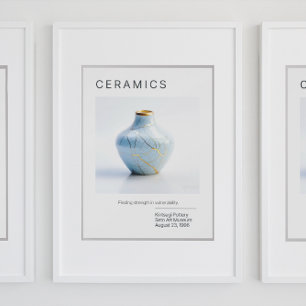Kintsugi Pottery Poster Series Branco
