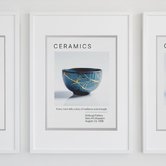 Kintsugi Pottery Poster Series | Branco (Criador carregado)
