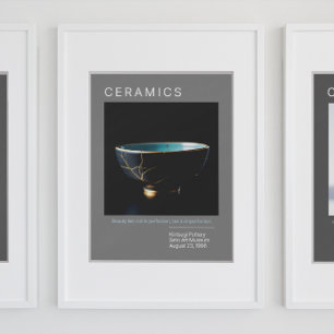Kintsugi Pottery Poster Series CINZAS