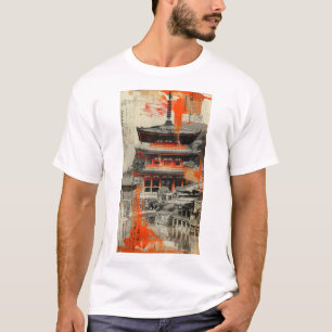 Kioto Fusion - Tradicional Camiseta de Arte Japone