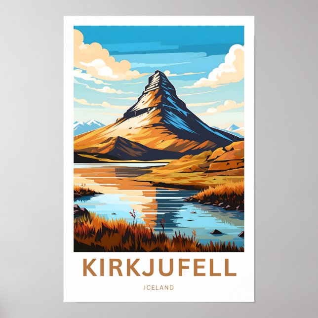 Kirkjufall Viagem Impressão da Islândia (Frente)