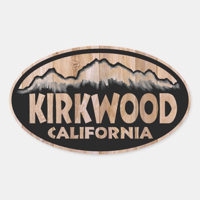Kirkwood California wood assina adesivos ovais (Frente)