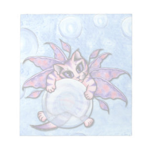 Kit de Bloco de Notas Arte de Gato Fantasia Bubble
