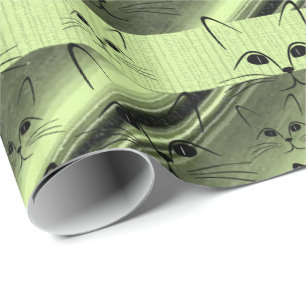 Kit de Papel de Embrulho Gatinho