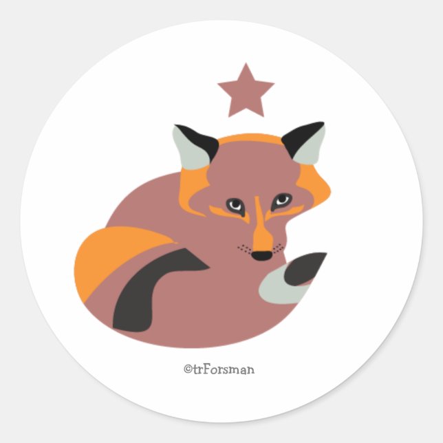 Kit de raposa com adesivo de estrela de Natal.v2 (Frente)