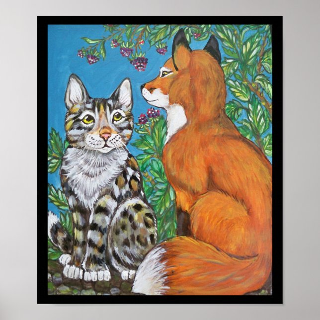 Kit de Raposa Vermelha e Poster de Gato, Arte Anim (Frente)
