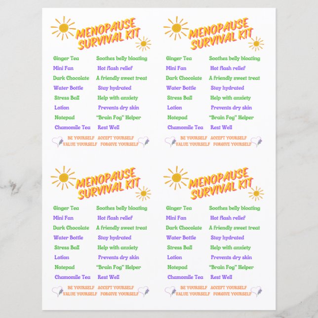 Kit de Sobrevivência Menopausa Imprimível (Frente)