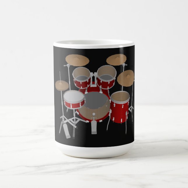 Kit De Tambor De 5 Peças - Vermelho - Caneca De Ca (Centro)