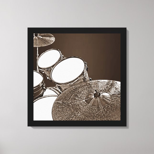 Kit do tambor de Canvas do Drummer com Arte Quadra (Frente)