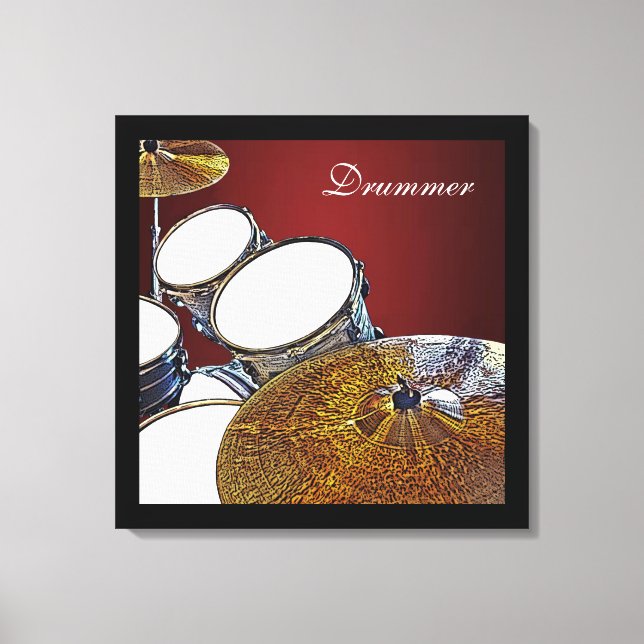 Kit do tambor de Canvas do Drummer com Arte Quadra (Frente)