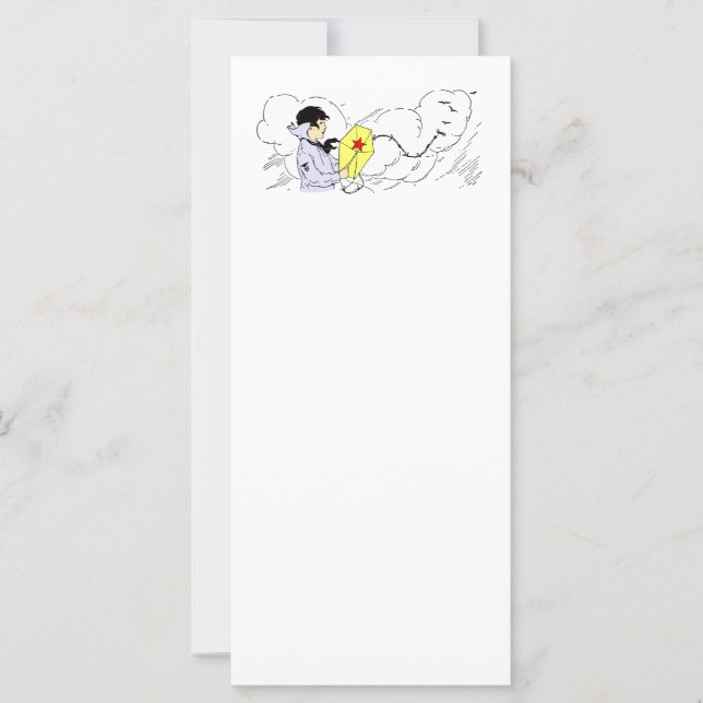 Kite Flying Boy Vintage Art (Frente)