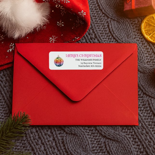 Kitsch Christmas Disco Ball | Etiqueta de Feriado  (Criador carregado)