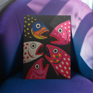 Kitschy Fish Poster Ou Papel De Decoupage