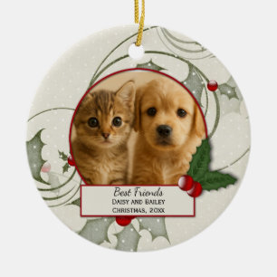 Kitten e Puppy Melhor Enfeites de natal de Amigos