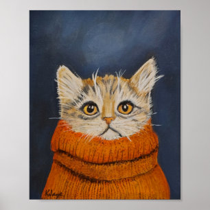 Kitten Em Um Suéter - Impressão de Arte Fina para 