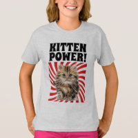 KITTEN POWER, T-shirts de gatos, T-shirts de crian