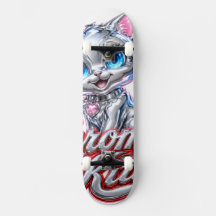 Kitten Skateboard Cromado, com Trucks e Rodas