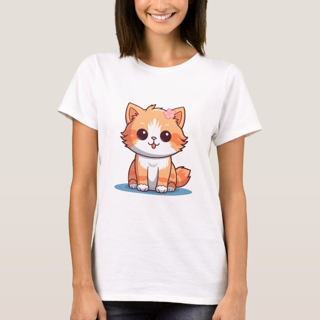 Kitten T-Shirt Gift – Soft Pastel Aesthetic Kitten (Frente)
