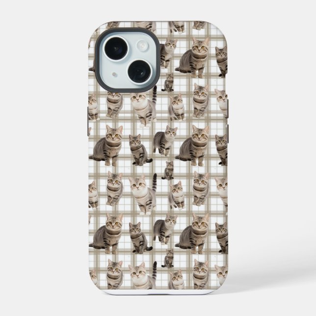 Kitty Cat iPhone 15 Capinha de Telefone (Verso)