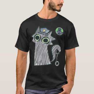 Kitty Cop – Purrtect & Serve Camiseta Preta Mascul
