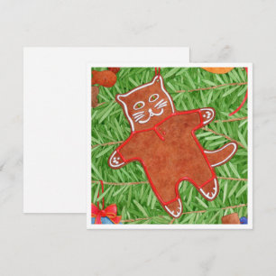 KITTY DE BISCOITO DE NATAL 5.25" Cartão Quadrado P