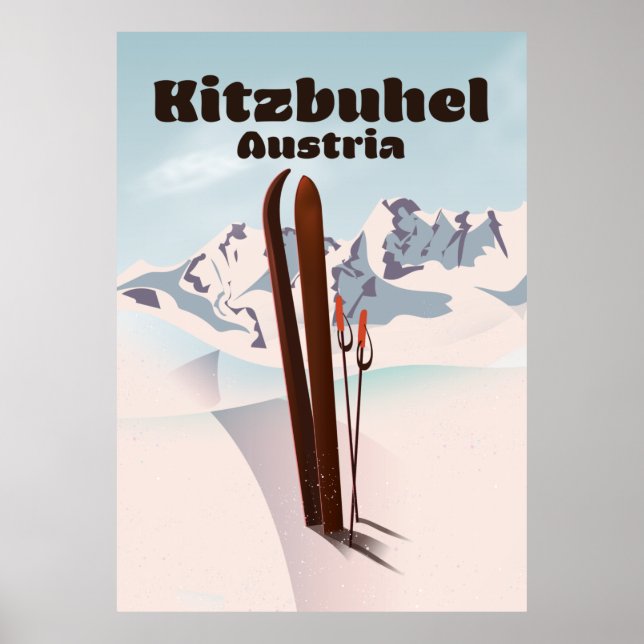 kitzbuhel poster de esqui austríaco (Frente)
