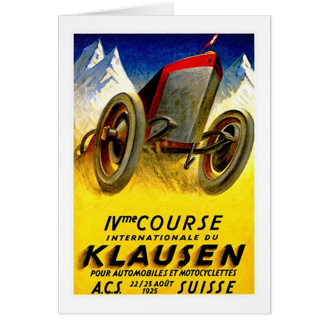 Klausen Race ~ Vintage Automobile Anúncio (Frente)