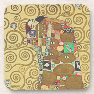 Klimt Abraço Arte em Ouro Porta-Copos