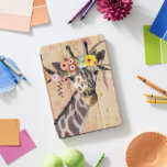 Klimt Giraffe | Coroa De Flores<br><div class="desc">Esta impressão apresenta uma girafa doce enfeitada em uma coroa de flores | Por Victoria Borges. ID da imagem: 128245GG</div>