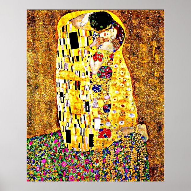 Klimt - Poster de arte fina Beijo (comprimento do  (Frente)