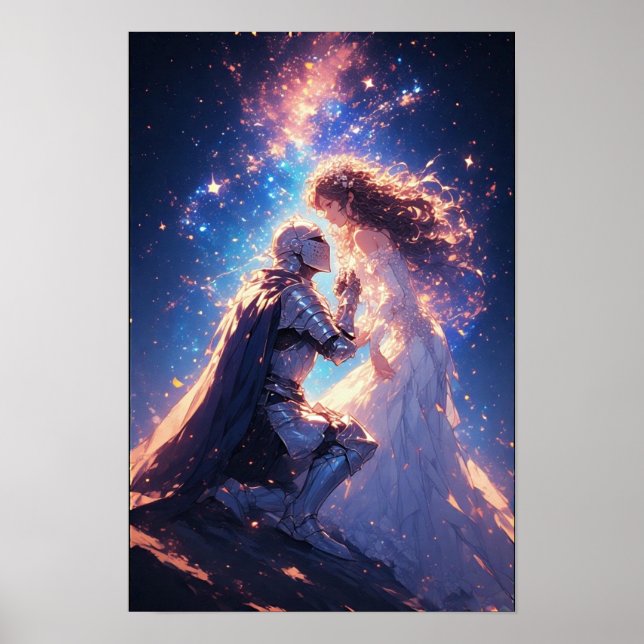 Knight e Princesa Fantasy Poster (Frente)