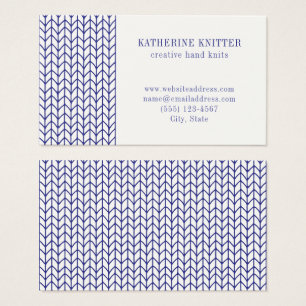 KNIT DE LINHA AZUL 3.5x2 Cartão de visita II