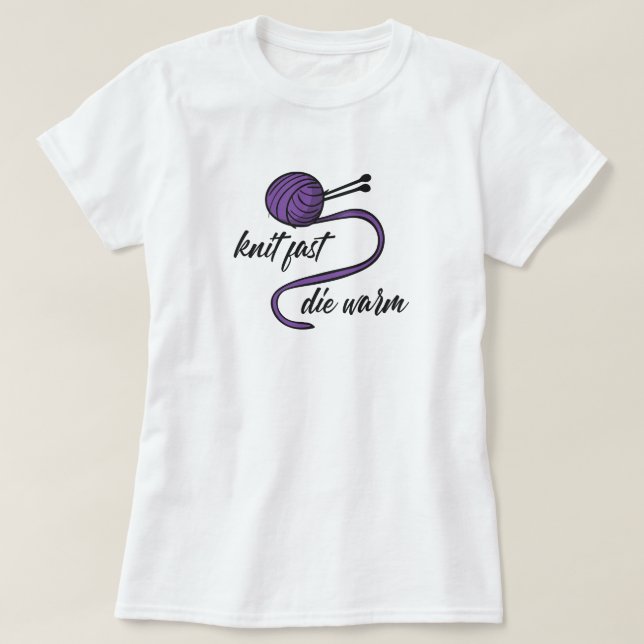 Knit Roxo Rápido, T-Shirt Quente (Frente do Design)