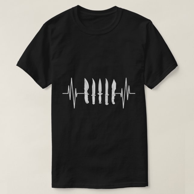 Knives Heartbeat Knife Collector T-Shirt (Frente do Design)