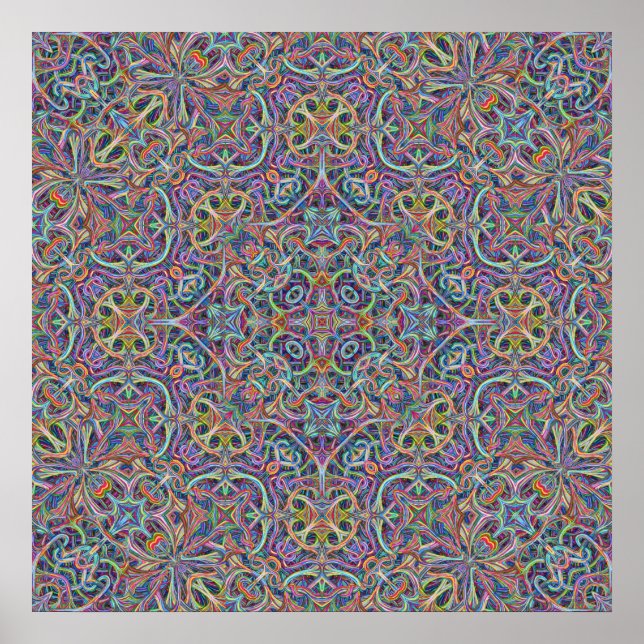Knortation Knexus Psychedelic Mandala Poster (Frente)
