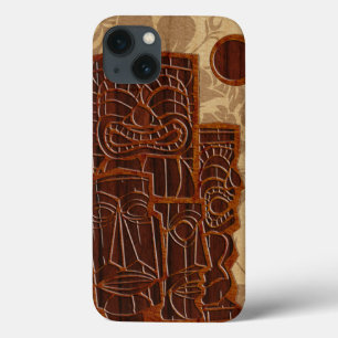 Koa Wood Tiki Sun Surfboard Mini Retina