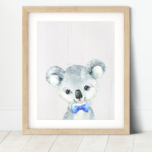 Koala Bear Bowtie Nursery Art Impressão