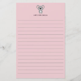 Koala Bear Kids Personalizados Stationery